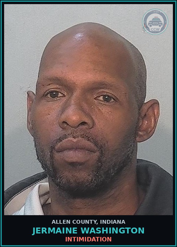 Booking mugshot of Jermaine Washington in Allen County