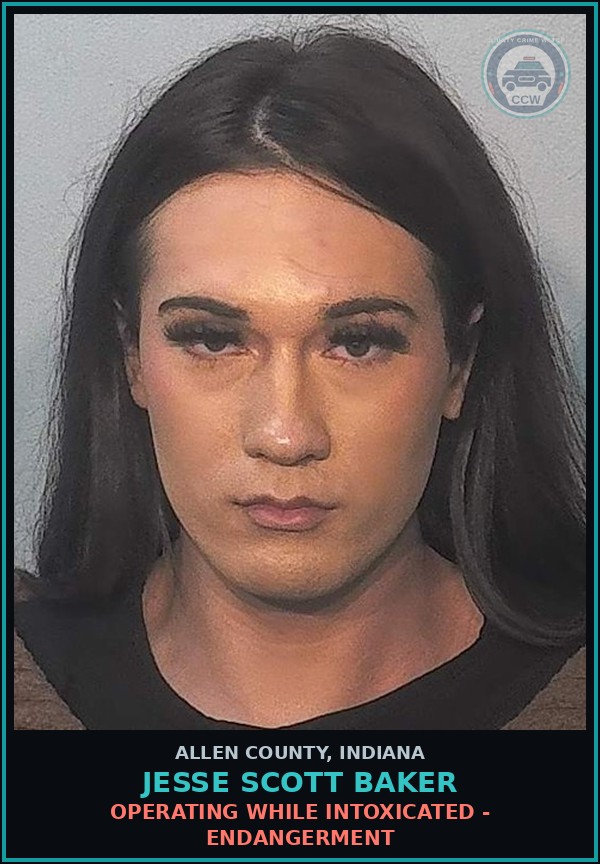 Booking mugshot of Jesse Scott Baker in Allen County