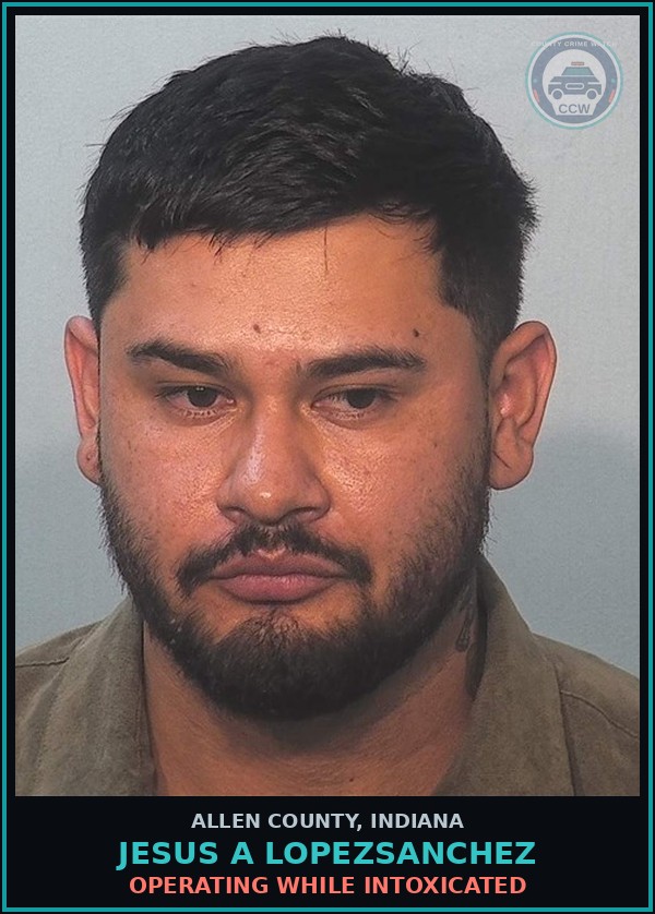 Booking mugshot of Jesus A Lopezsanchez in Allen County
