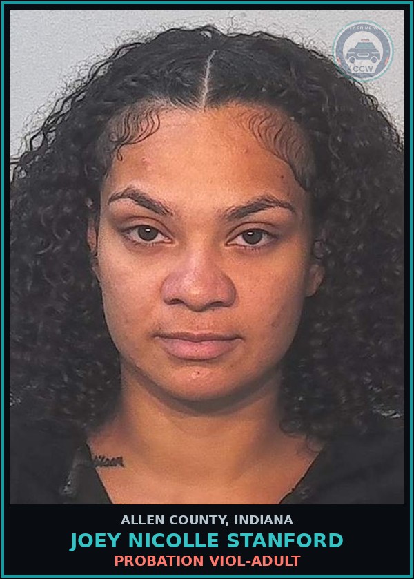 Booking mugshot of Joey Nicolle Stanford in Allen County