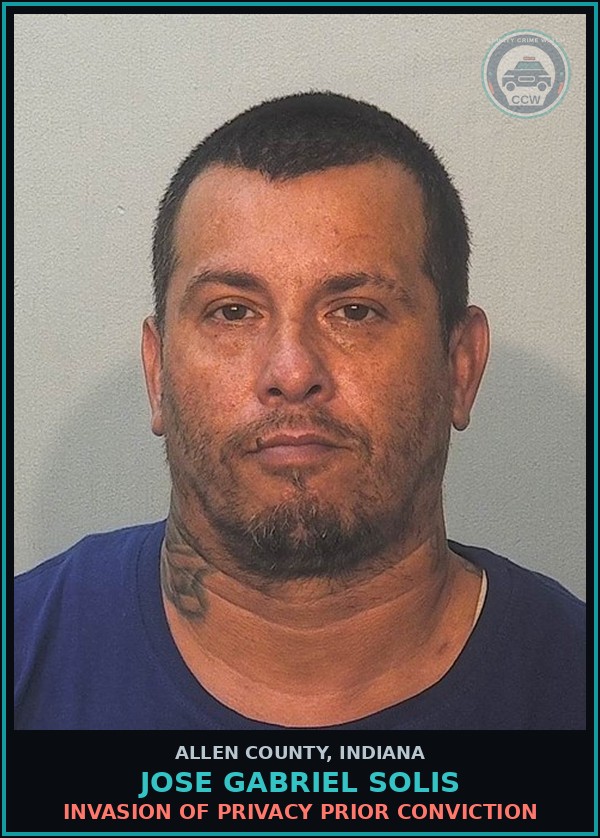 Booking mugshot of Jose Gabriel Solis in Allen County