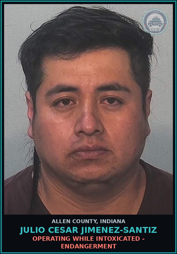 Booking mugshot of Julio Cesar Jimenez-Santiz in Allen County