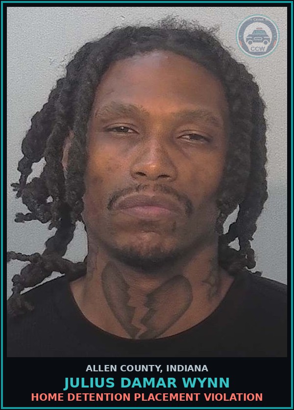 Booking mugshot of Julius Damar Wynn in Allen County