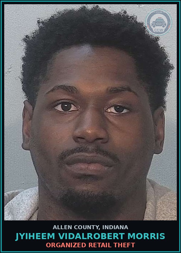Booking mugshot of Jyiheem Vidalrobert Morris in Allen County