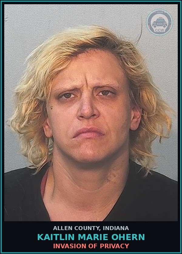 Booking mugshot of Kaitlin Marie Ohern in Allen County
