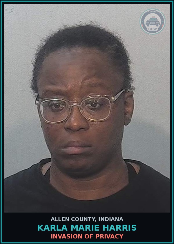 Booking mugshot of Karla Marie Harris in Allen County