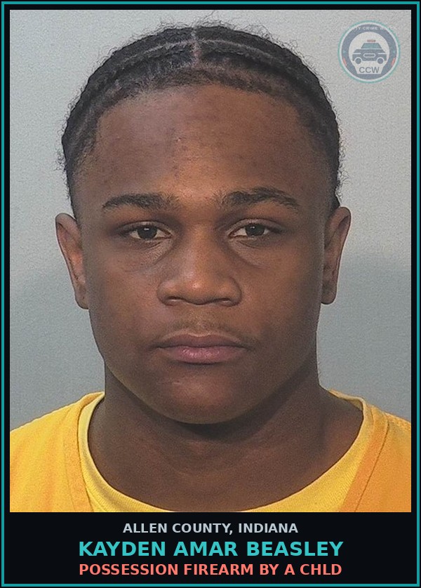 Booking mugshot of Kayden Amar Beasley in Allen County