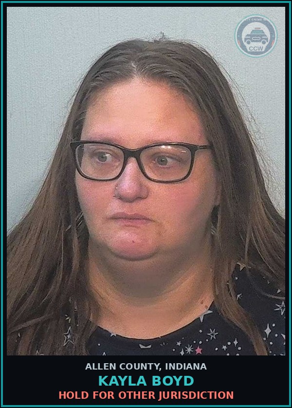 Booking mugshot of Kayla Boyd in Allen County