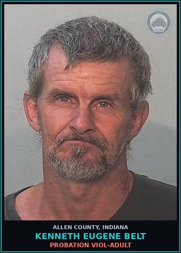 Booking mugshot of Kenneth Eugene Belt in Allen County