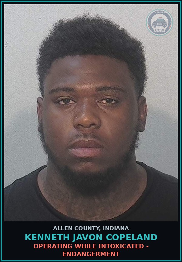 Booking mugshot of Kenneth Javon Copeland in Allen County