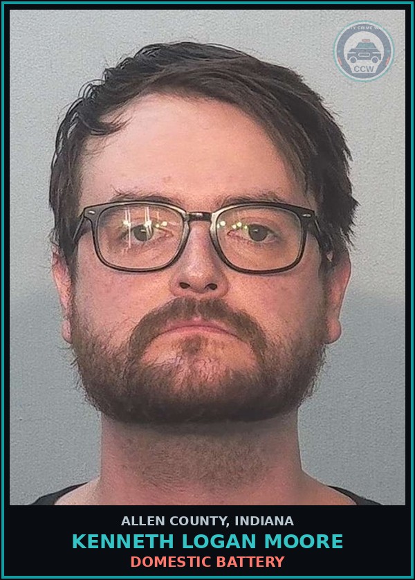 Booking mugshot of Kenneth Logan Moore in Allen County