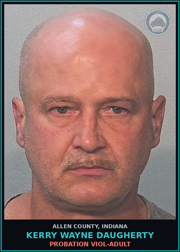 Booking mugshot of Kerry Wayne Daugherty in Allen County