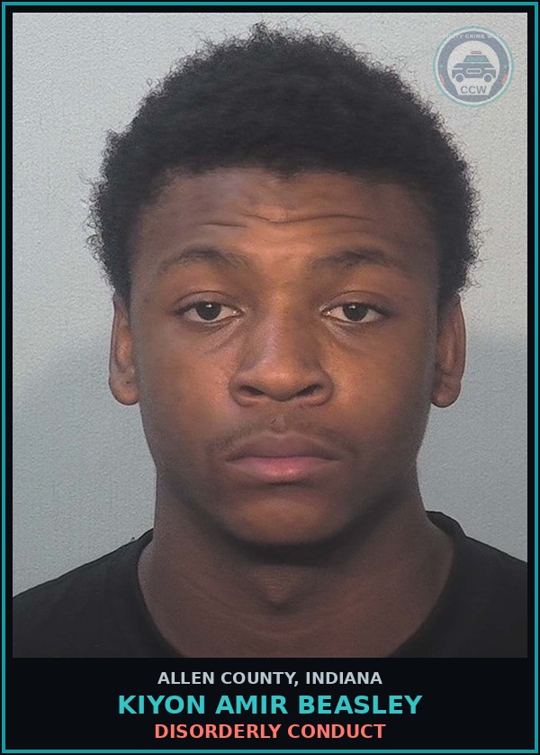 Booking mugshot of Kiyon Amir Beasley in Allen County