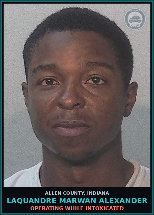 Booking mugshot of Laquandre Marwan Alexander in Allen County