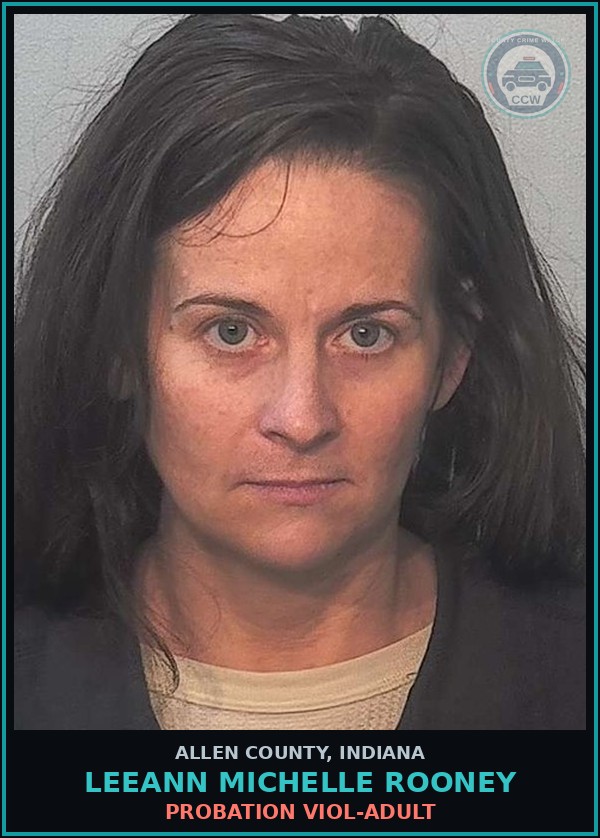 Booking mugshot of Leeann Michelle Rooney in Allen County