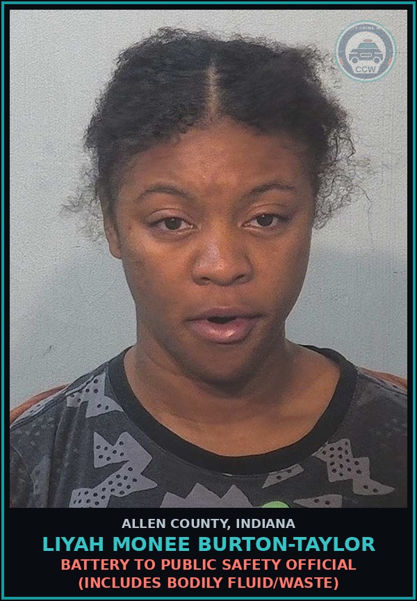 Booking mugshot of Liyah Monee Burton-Taylor in Allen County