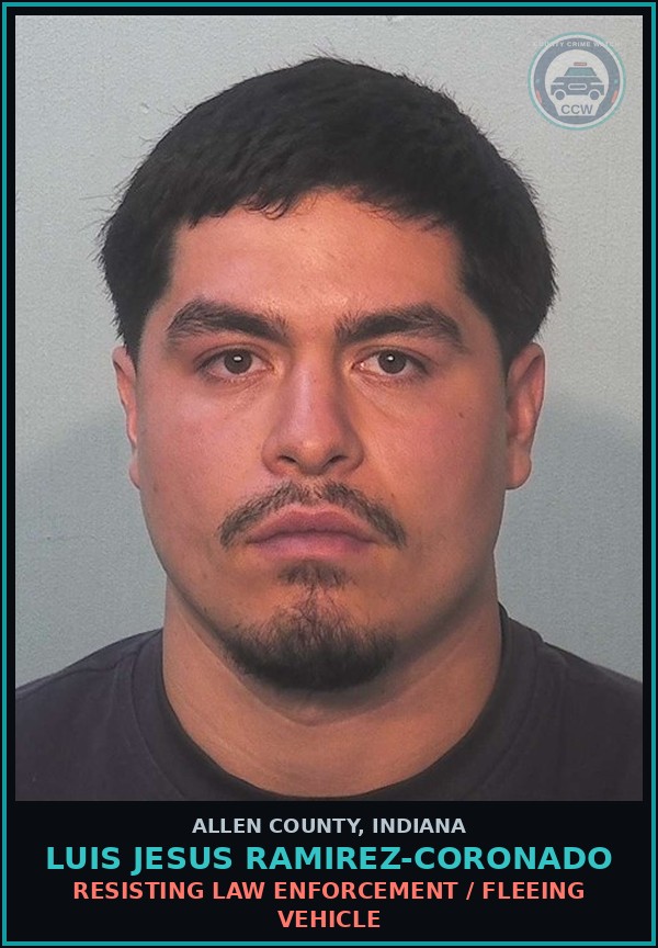 Booking mugshot of Luis Jesus Ramirez-Coronado in Allen County