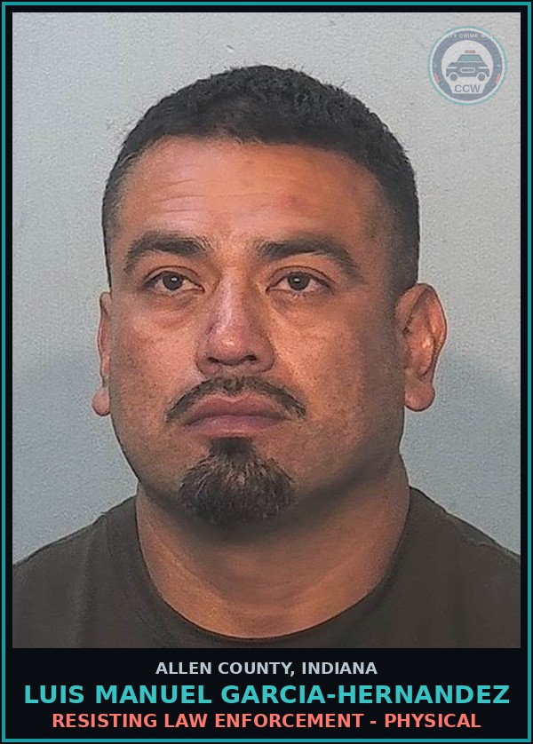 Booking mugshot of Luis Manuel Garcia-Hernandez in Allen County
