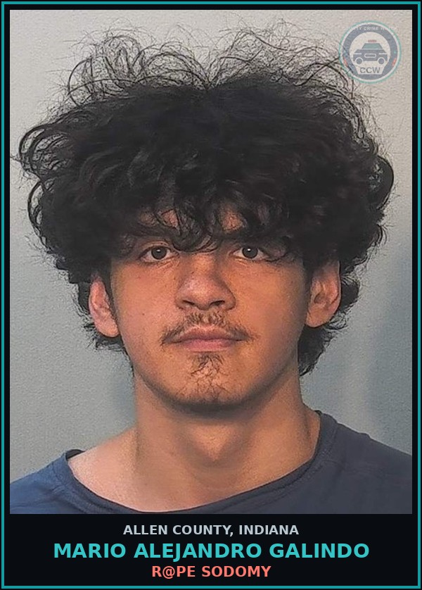 Booking mugshot of Mario Alejandro Galindo in Allen County