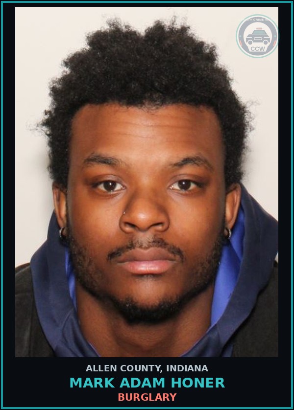 Booking mugshot of Mark Adam Honer in Allen County