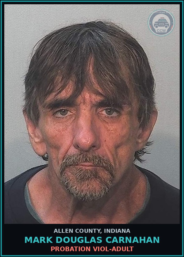 Booking mugshot of Mark Douglas Carnahan in Allen County