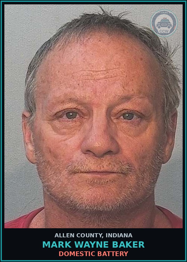 Booking mugshot of Mark Wayne Baker in Allen County