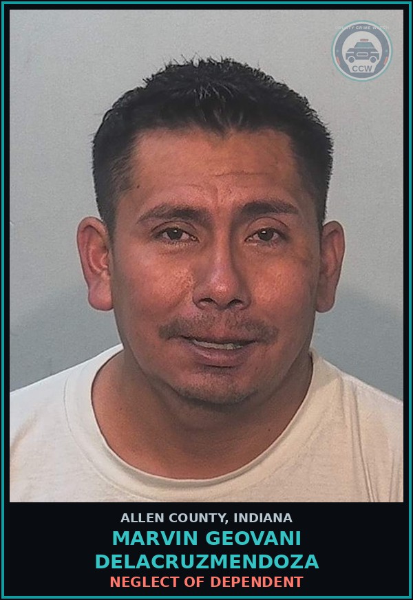 Booking mugshot of Marvin Geovani Delacruzmendoza in Allen County