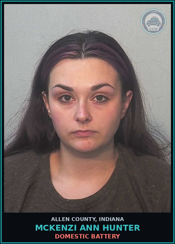 Booking mugshot of Mckenzi Ann Hunter in Allen County