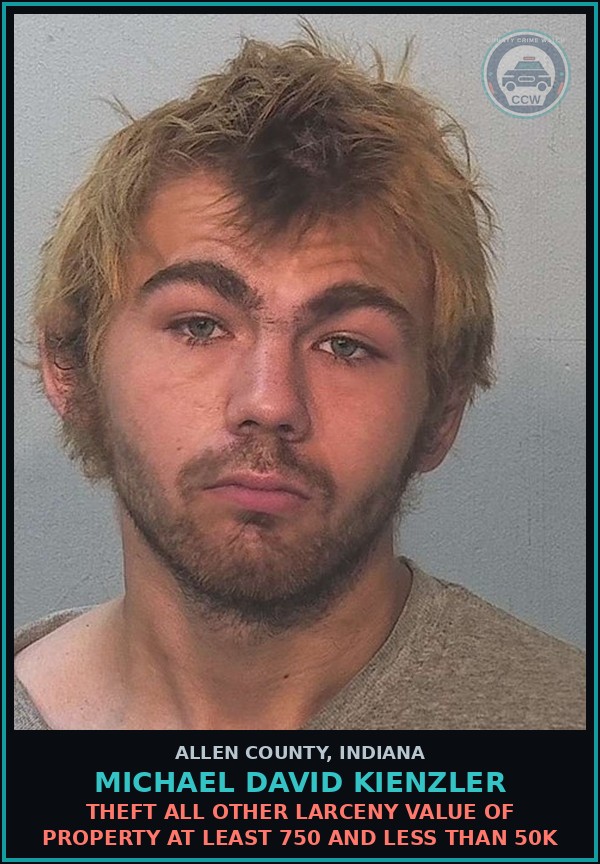 Booking mugshot of Michael David Kienzler in Allen County