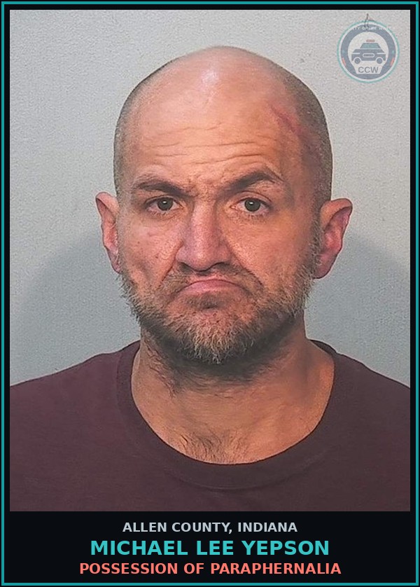 Booking mugshot of Michael Lee Yepson in Allen County