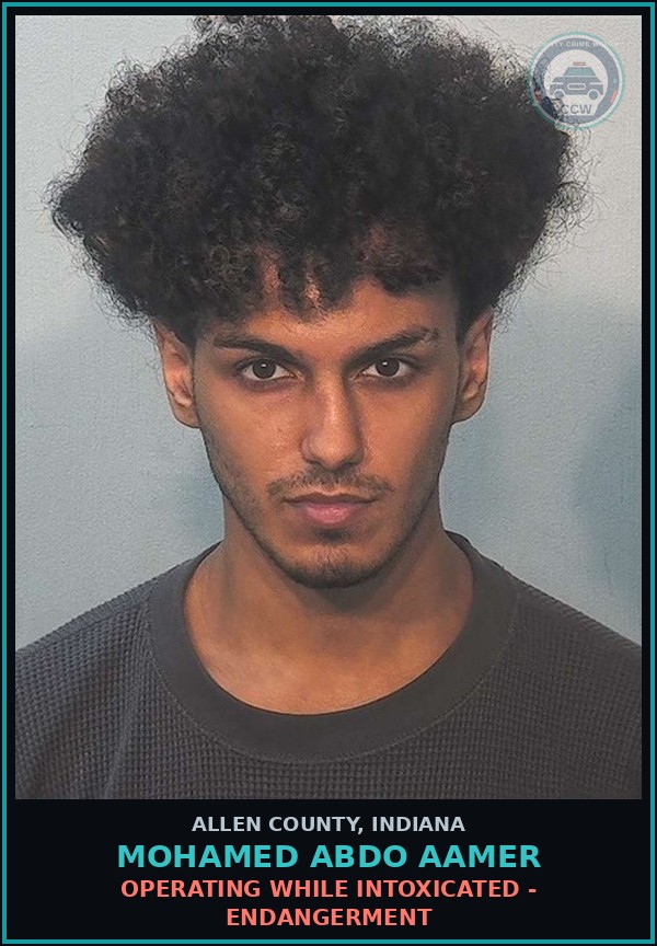 Booking mugshot of Mohamed Abdo Aamer in Allen County