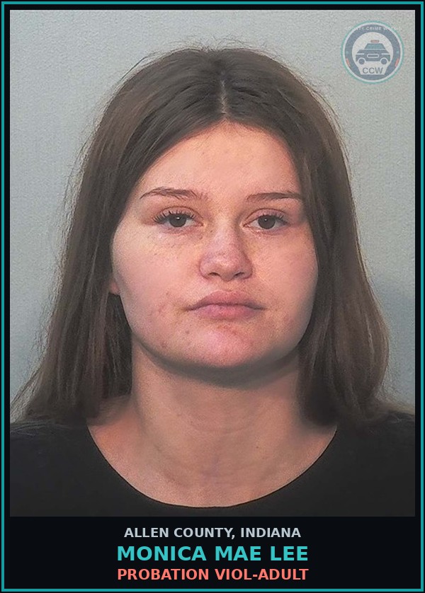 Booking mugshot of Monica Mae Lee in Allen County