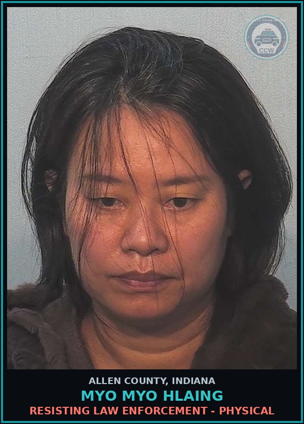 Booking mugshot of Myo Myo Hlaing in Allen County