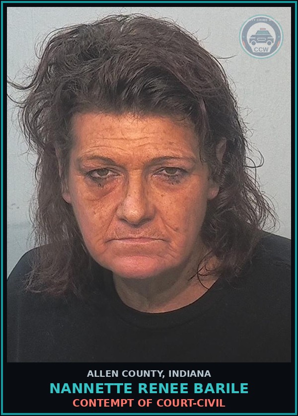 Booking mugshot of Nannette Renee Barile in Allen County