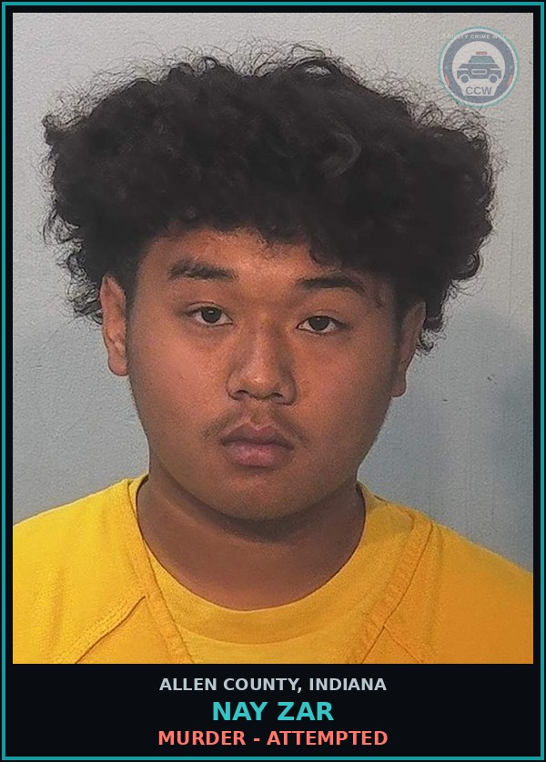 Booking mugshot of Nay Zar in Allen County