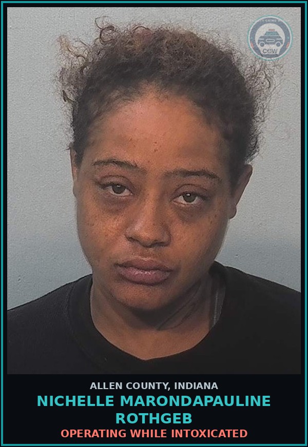 Booking mugshot of Nichelle Marondapauline Rothgeb in Allen County