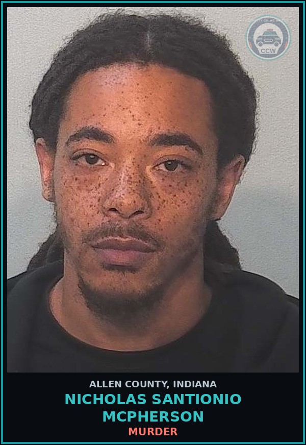 Booking mugshot of Nicholas Santionio Mcpherson in Allen County