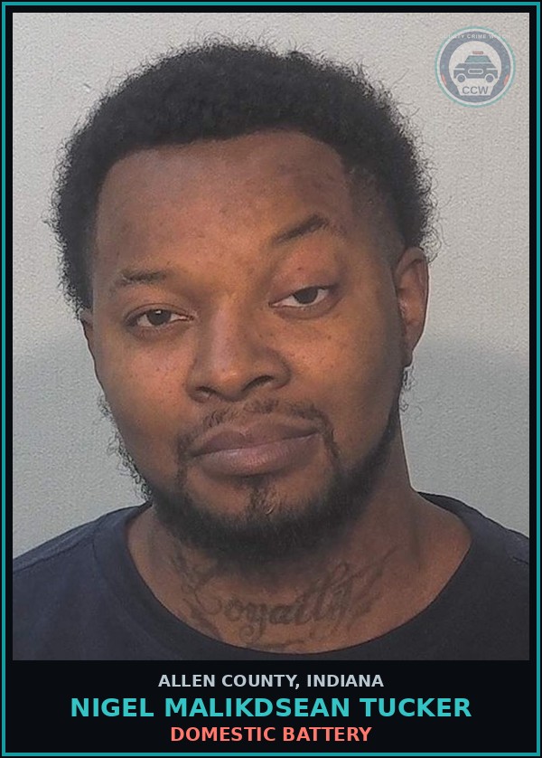 Booking mugshot of Nigel Malikdsean Tucker in Allen County