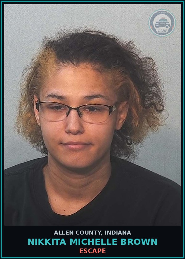 Booking mugshot of Nikkita Michelle Brown in Allen County