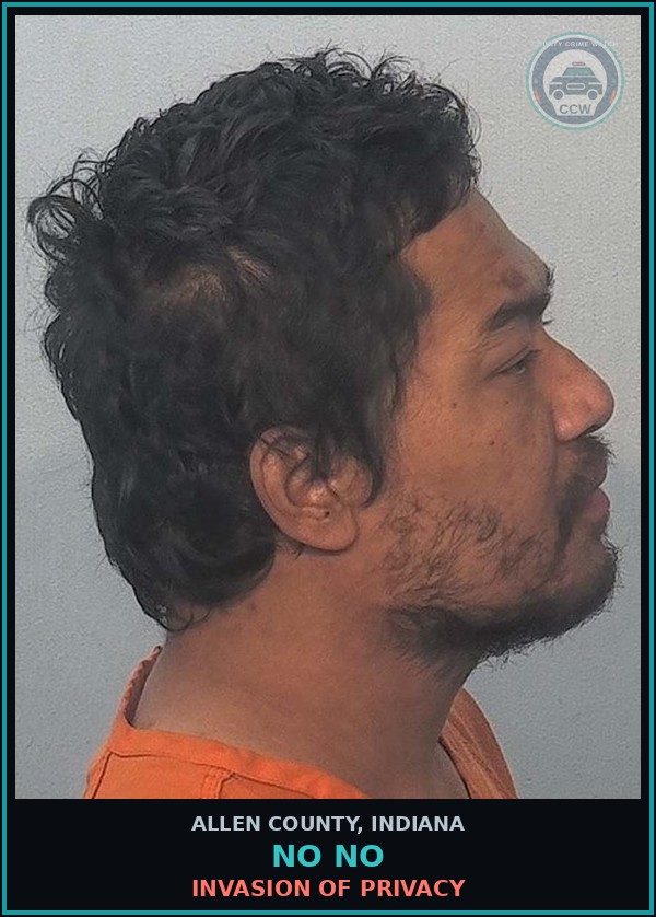 Booking mugshot of No No in Allen County