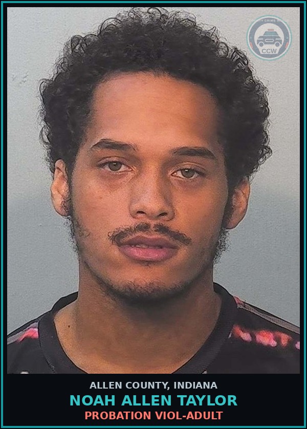 Booking mugshot of Noah Allen Taylor in Allen County