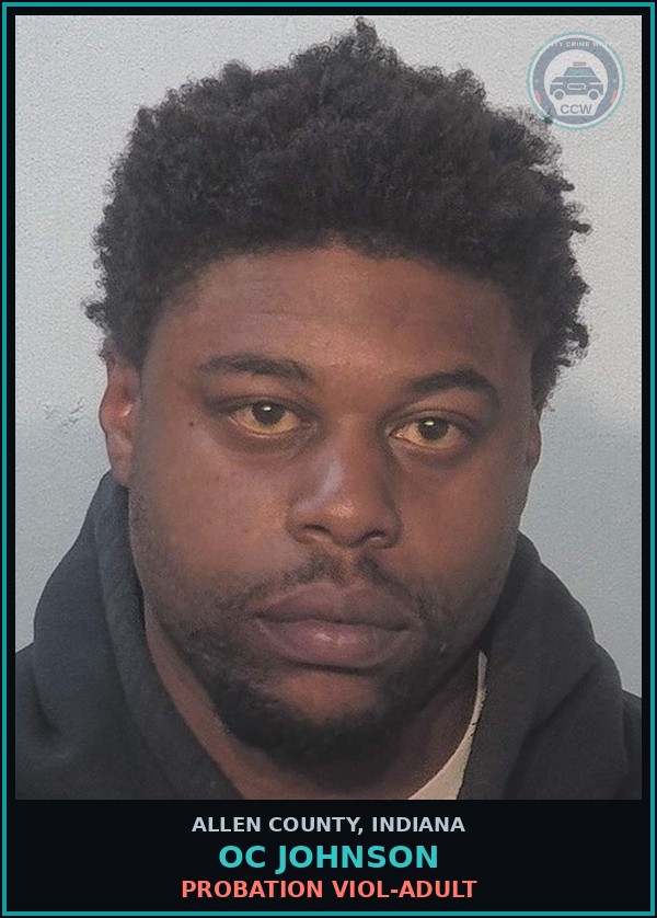 Booking mugshot of Oc Johnson in Allen County