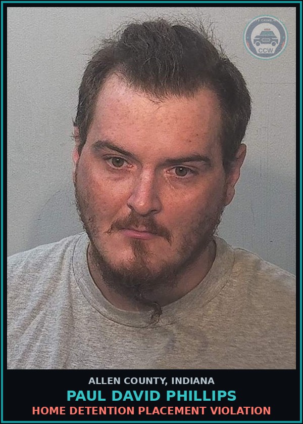 Booking mugshot of Paul David Phillips in Allen County