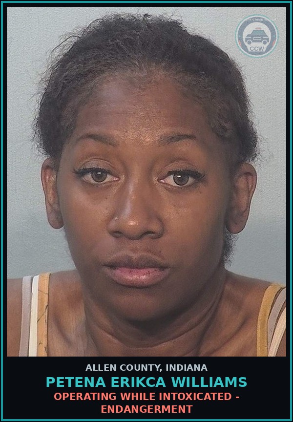 Booking mugshot of Petena Erikca Williams in Allen County