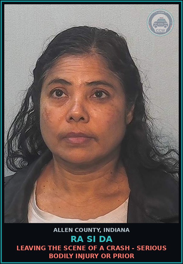 Booking mugshot of Ra Si Da in Allen County