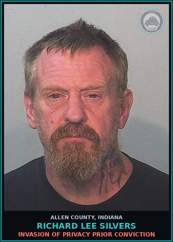Booking mugshot of Richard Lee Silvers in Allen County