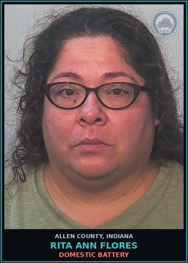Booking mugshot of Rita Ann Flores in Allen County