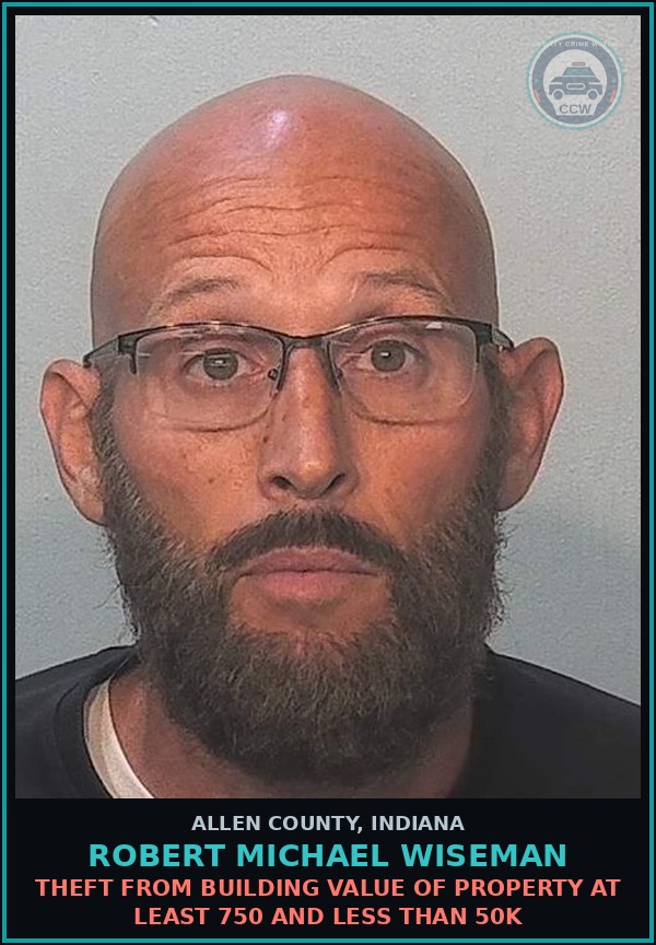 Booking mugshot of Robert Michael Wiseman in Allen County
