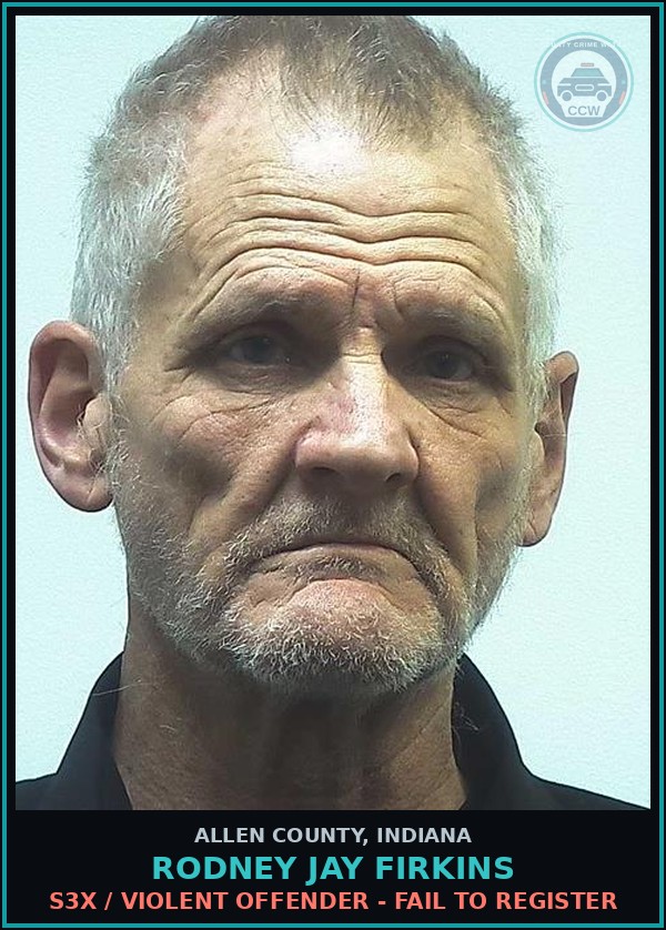 Booking mugshot of Rodney Jay Firkins in Allen County