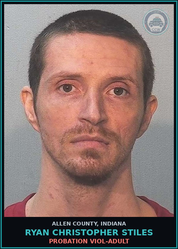 Booking mugshot of Ryan Christopher Stiles in Allen County